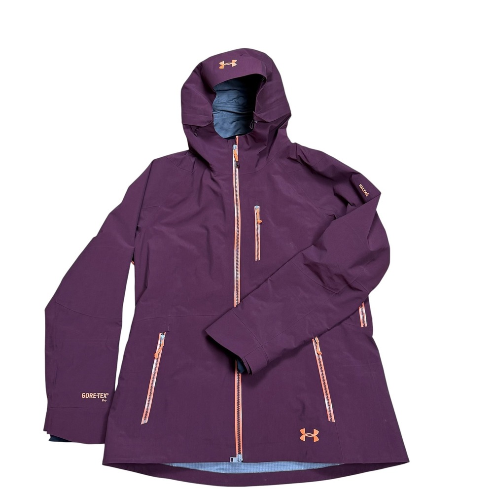 Under Armour Gore-Tex Pro Recco Ski Jacket Womens Purple Orange Waterproof Shell